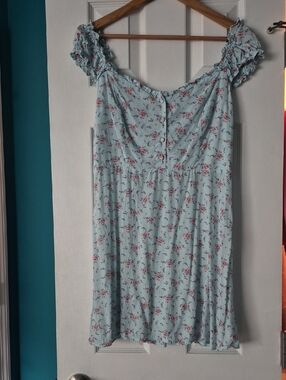 GAP Light Blue Floral Button-Front Dress